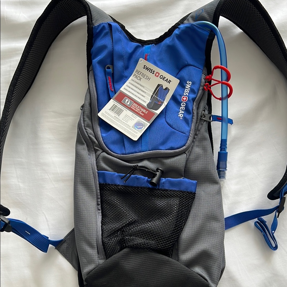 SwissGear Blue and Gray Backpack with Durable Material and Sporty Design